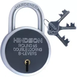 HINDSON 65 mm Metal Silver Finish 3 Keys Hardened Shackle Padlock-23