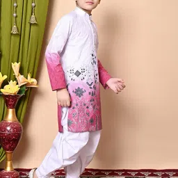 NFC CREATION Boys Embroidered Regular Thread Work Kurta with Patiala image 2