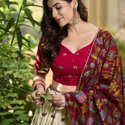 A TO Z CART Printed Ready to Wear Lehenga & Unstitched Blouse With Dupatta image 3