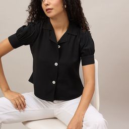 The Roadster Lifestyle Co. Short Puff Sleeved Shirt Style Top-picture-30