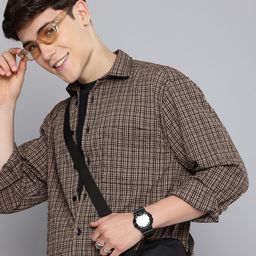 Aeropostale Textured Self Design Micro Checks Opaque Casual Shirt-image-29