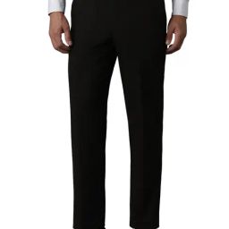 Louis Philippe Black Regular Fit Trousers-picture-3