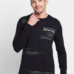 Being Human Black Regular Fit Printed Crew T-Shirt-image-41