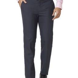 Raymond Blue Contemporary Fit Checks Trousers-image-39