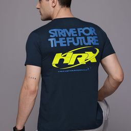 HRX by Hrithik Roshan Typography Print Indigo T-shirt-image-29