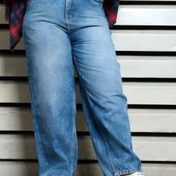 High Star Blue Relaxed Fit High Rise Jeans-image-12