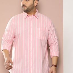 Sztori Men Plus Size Striped Regular Fit Casual Shirt-picture-46