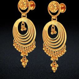 Joyalukkas 22k Radiant Floral Cascade Chand Bali for Women & Girls-22