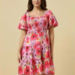 Allen Solly Pink Floral Dress-image-71