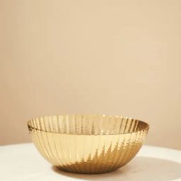 Pure Home and Living Gold Aluminium Textured Decorative Bowls-image-14