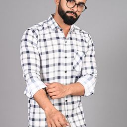 FUBAR Slim Fit Tartan Checked Casual Shirt-image-80