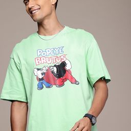 WROGN X POPEYE Printed Oversized Drop-Shoulder Sleeves Pure Cotton T-shirt-image-14