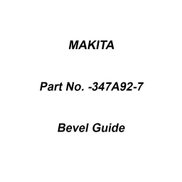 Makita Bevel Guide Suitable for HS012G, Part No 347A92-7-13