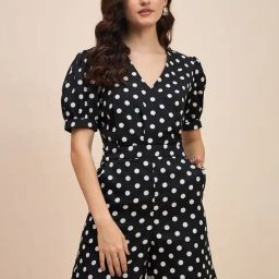 BRINNS Black Polka Dot Playsuit-image-79