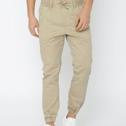 Roadster Men Beige Regular Fit Solid Joggers-image-5