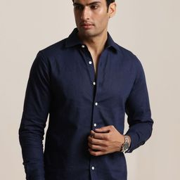 Uncluttered Closet Essential Spread Collar Linen Cotton Standard Fit Shirt-picture-38