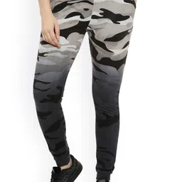 Campus Sutra Grey & Black Printed & Ombre Track Pant-image-30