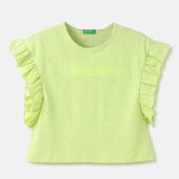 United Colors of Benetton Girls Sequined Flutter Sleeve Top-picture-5