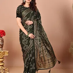 KALINI Bandhani Printed Chiffon Saree-image-78