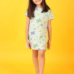 Anthrilo Girls Printed Pure Cotton Nightdress-image-55