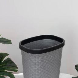 Kuber Industries Brown & Grey 2 Pieces Textured Open Dustbins 7 L Each-42