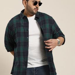 Sztori Men Plus Size Original Opaque Checked Casual Shirt-51