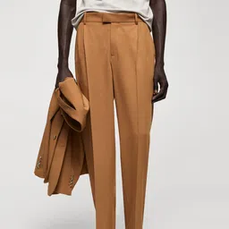 MANGO MAN Pleated Trousers-image-6