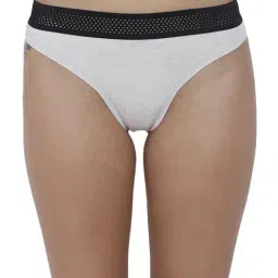 BASIICS by La Intimo Off White Melange Thong Panty-image-49