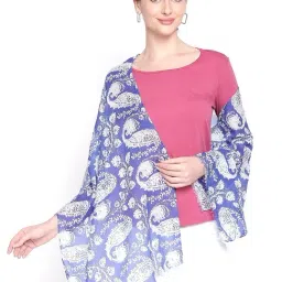 Style Quotient Blue & White Printed Scarves-picture-30