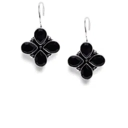 Bamboo Tree Jewels Black Contemporary Drop Earrings-image-78