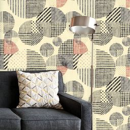 ArtzFolio Printed UV-Resistant Anti-Bacterial Abstract Circles Peel & Stick Wallpaper-image-83