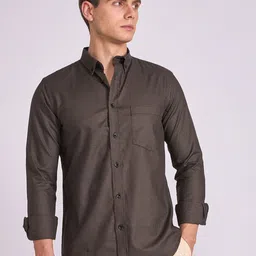 Espanshe Micro Houndstooth Checked Tailored Fit Pure Cotton Casual Shirt-image-33