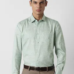 Van Heusen Floral Printed Spread Collar Pure Cotton Shirt-picture-25