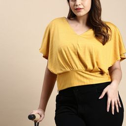 SHOWOFF Plus Plus Size Flutter Sleeve Styled Back Top-32