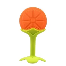 Kalra Magic Orange-Coloured & Green Fruit Shape Baby Teether-picture-40