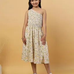 BAESD Girls Floral Printed One Shoulder Fit & Flare Dress-image-61