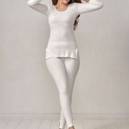 INFERNO Women Three-Quarter Sleeves Long Thermal Top & Pant Set-image-2