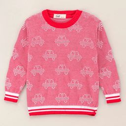 Simply Full Sleeves Knit Sweatshirt Printed- Red-image-84