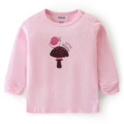 Babyoye Cotton Modal Full Sleeves Pointelle Mushroom Print Thermal Vest - Blossom Pink-image-94