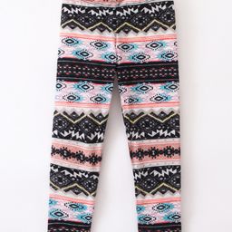CrayonFlakes Seamless Jacquard Design Printed Leggings - Black-image-68