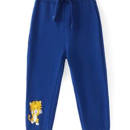Babyhug Cotton Knit Full Length Lounge Pant with Baby Tiger Print - Blue-image-38