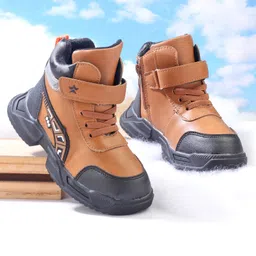 Cute Walk by Babyhug Velcro Closure Winter Boots - Brown-picture-44