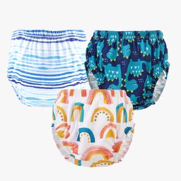 Chinmay Kids Baby Panty Boys and Girls Reusable Washable Printed Panty Pack of 3 - Multicolor-image-96