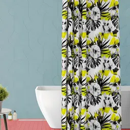 ArtzFolio White & Black Floral Printed Shower Curtain-image-57