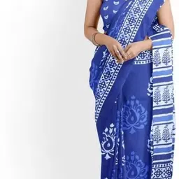 KIAARON Ethnic Motifs Pure Cotton Block Print Saree-picture-23
