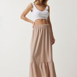 Happiness istanbul Solid Flared Maxi Skirts-picture-22