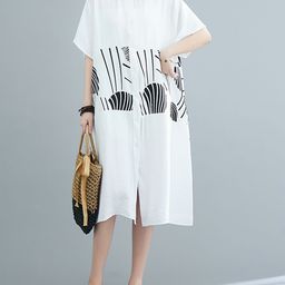JC Mode Printed Shirt Collar Shirt Dress-image-6