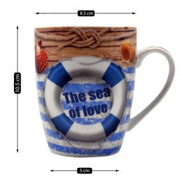 Kookee Printed Ceramic Coffee or Tea Mug with handle - 325ml (BPM3030-G-C) image 5