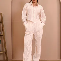 ANISH BY AHINSA Self Design Pure Cotton Shirt With Trouser Co-Ords-picture-20
