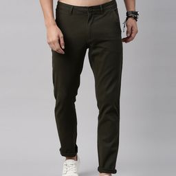 Roadster Men Green Regular Fit Solid Regular Trousers-image-49